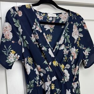 Orange Creek Navy Floral Midi Dress